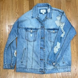 Distressed Oversized Denim Jacket